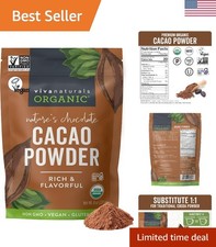 Organic Cacao Powder, Unsweetened, 8 oz 227 g   Rich Dark Chocolate Flavor, P...