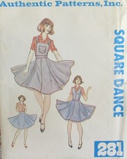 VTG Authentic Patterns 281 Womens 6-10 Western Square Dance Skirt Vest Pattern
