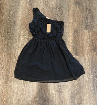  Francesca Off Shoulder Short  Dress Black Boho NWT Small
