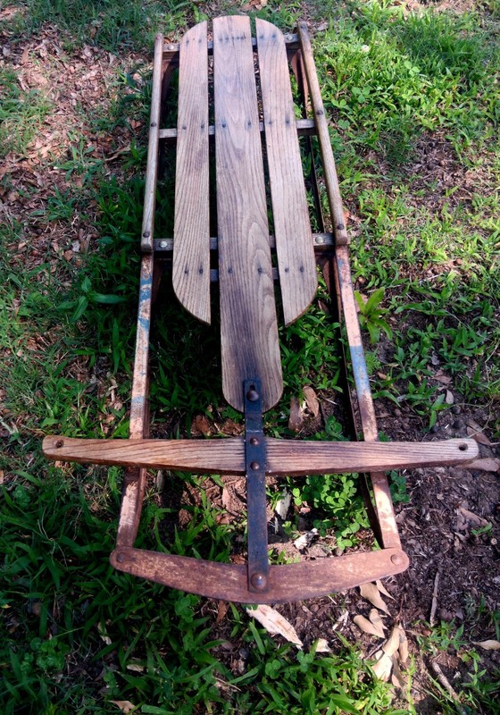 Flexible Flyer Yankee Clipper No. 13 Steerable Wood & Metal Sled Vintage