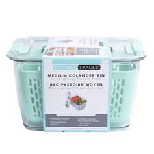 Colander Bin, Produce Saver, Fridge Organizer With Lid, Wash, Strain and Stor...