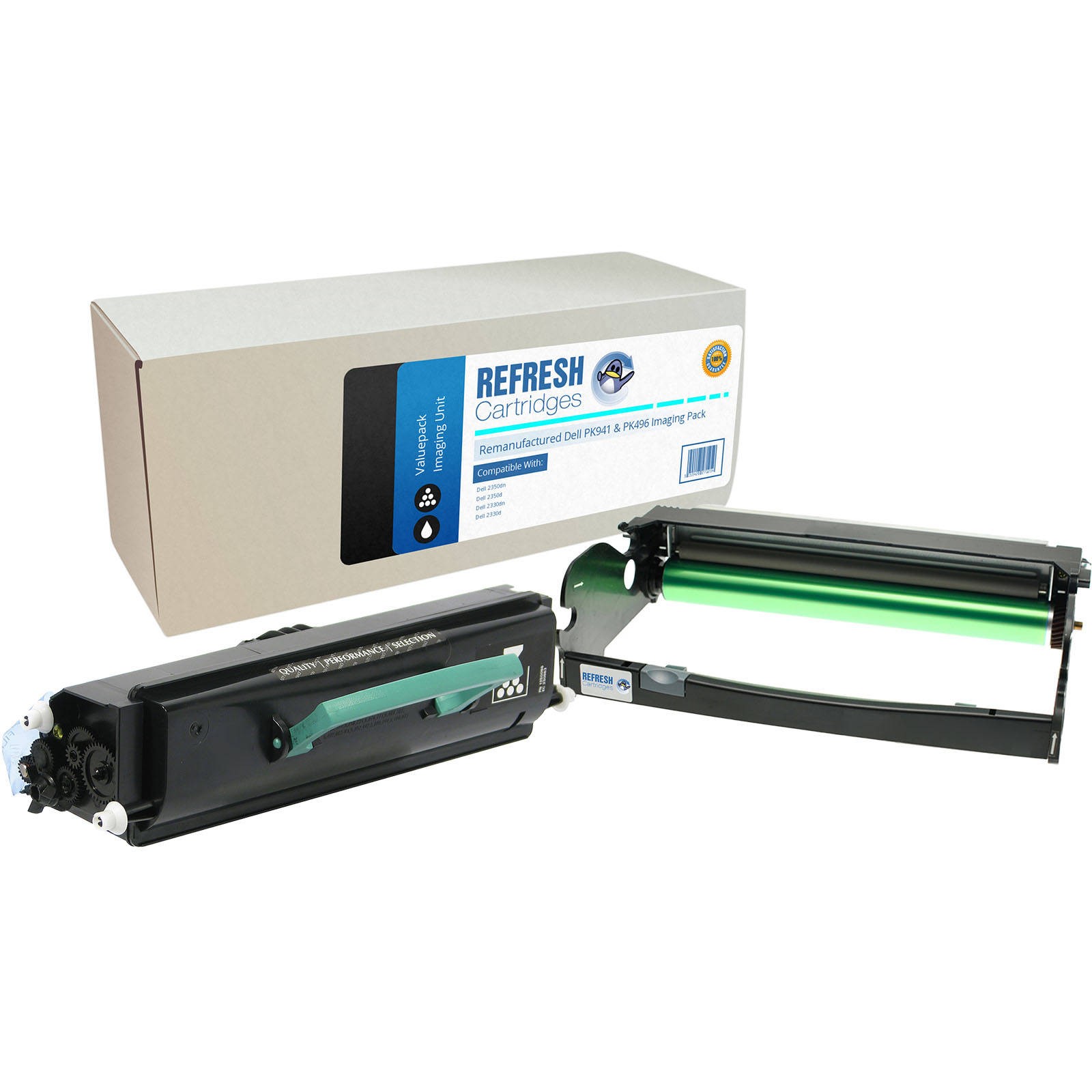Refresh Cartridges Image Pack 593-10335/593-10338 Toner & Drum For Dell Printers
