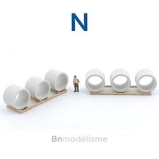 N 1/160 Lot 6 Tuyaux Béton, Chargement Camion Décor Travaux Usine Entrepôt 1:160