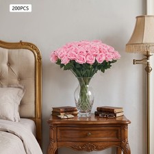 200pcs Artificial Roses Flowers Bulk Fake Flowers for Wedding Decor high-quality