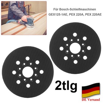 2x Für Bosch 125 mm Klett Schleifteller GEX 125-1 AE, PEX 220 A, PEX 220 AE DHL