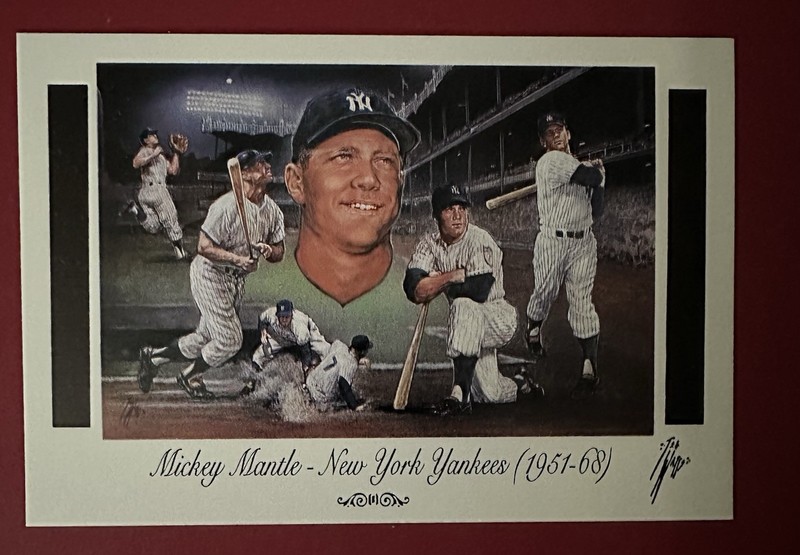 Mickey Mantle Compilation Postcard 1992 Ted Watts Sports Arts