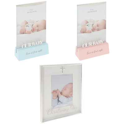 Shudehill Geschenkartikel Baby & Taufe Bilderrahmen 4x6 - blau, rosa oder silber