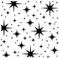 Really Great Stencils, Sparkling Stars Stencil, 5x5", North Star, Sparkle, Sky