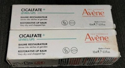 (2) Avene Cicalfate Lips Restorative Lip Balm, 10ml Each - NEW - Exp: 01/2027