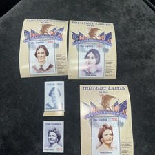 FIRST LADIES OF THE USA stamps Mary Lincoln & 2 Margaret Taylor and 2 reg stamp 