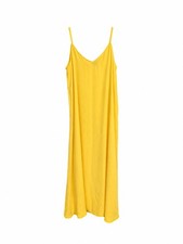 Vince Camuto Yellow V-Neck Sleeveless Maxi Dress Size L