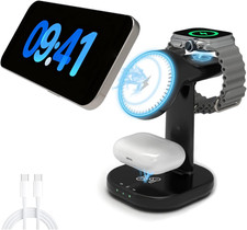 3 in 1 Wireless Charging Station for Magsafe Charger Stand,Magnetic Phone Charge
