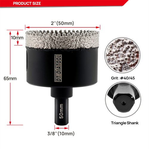 Broca de núcleo de perforación de diamante soldado al vacío de 20-50 mm 2 piezas para baldosas de cerámica de porcelana - Imagen 7 de 20