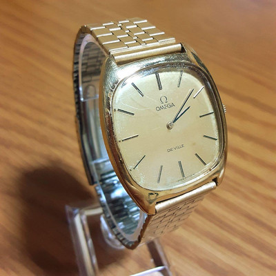 Omega De Ville Hand-Winding Mens Watch Vintage Gold Original