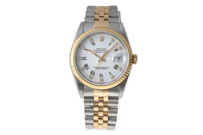Montre pour homme Rolex Datejust 36 White Diamond Dial acier/or automatique r... - Photo 1/4