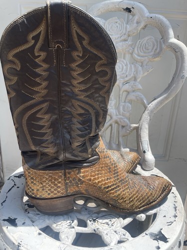 justin stampede snake skin boots
