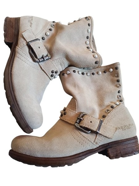 Women Replay Boots Beige Suede 38