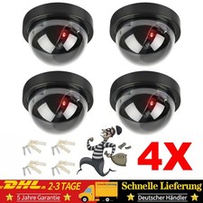 4stk. Dummy Kamera Attrappe mit Objektiv Videoüberwachung Fake Camera LED Licht