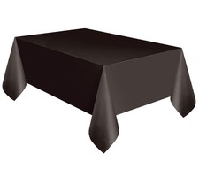 Black Rectangular Plastic Table Cover, 54" x 108", 1 Count