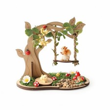 Holz Gartenschaukel Ornament Bastelstil Miniatur Gartenschaukel detailliert