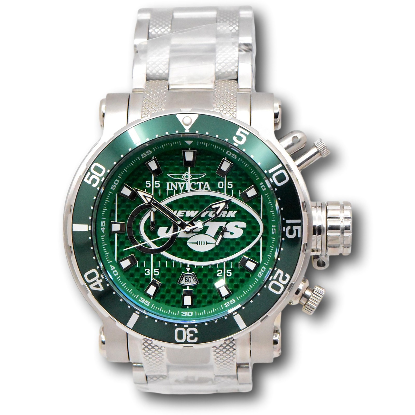Invicta NFL New York Jets 52mm Green Carbon Dial Chronograph Watch 41626 for Men