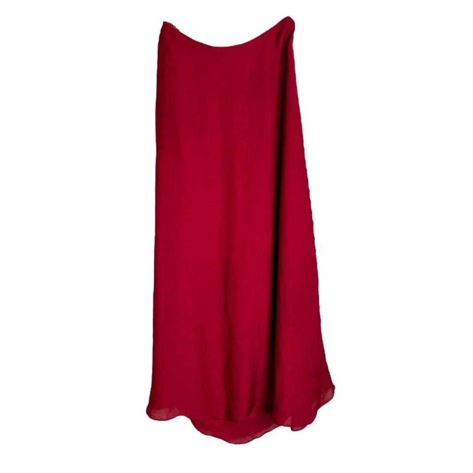 Massimo Dutti красный атласный Midi юбка женщин размер 2 минималистский - Изображение 2 из 4