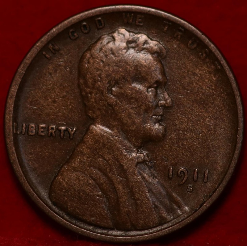 1911-S San Francisco Mint Copper Lincoln Wheat Cent