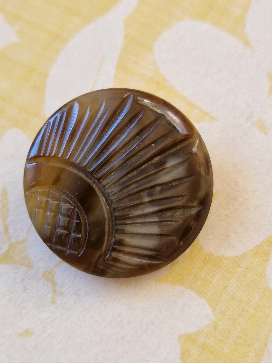 Bouton Ancien Art Déco En Galalithe, 17 Mm, France, Années 1920-30