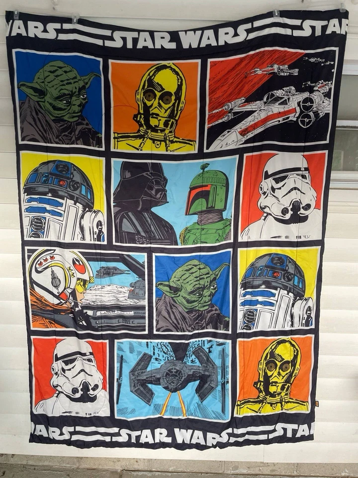 Star Wars Twin Bed Comforter Microfiber Boba Yoda Empire 60” X 84” Twin PS260 - Image 2 of 4