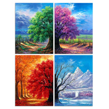 5D Diamantmalerei Set 4er Pack 30x40cm Wandkunst