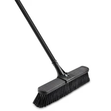 Libman 18" Multi-Surface Push Broom Black Fibers Red Steel Handle Fast Delivery