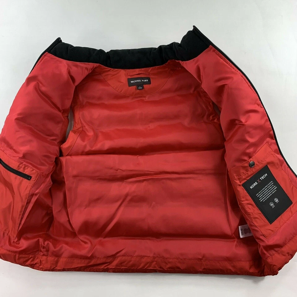 NUEVO Chaleco acolchado Michael Kors Tech para hombre talla mediana M rojo pop venta al por menor $248 Foto 3 de 4