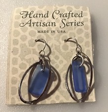 Artisan Series Blue Sea Glass Earrings