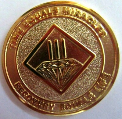 Narcotics Anonymous NA GOLD 3 Year Medallion Chip Coin Token
