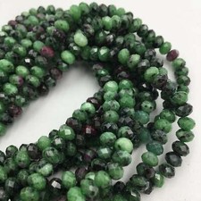 Natural Ruby Zoisite Faceted Rondelle Beads 2x3mm 4x6mm 5x8mm 6x10mm 15.5" Strd