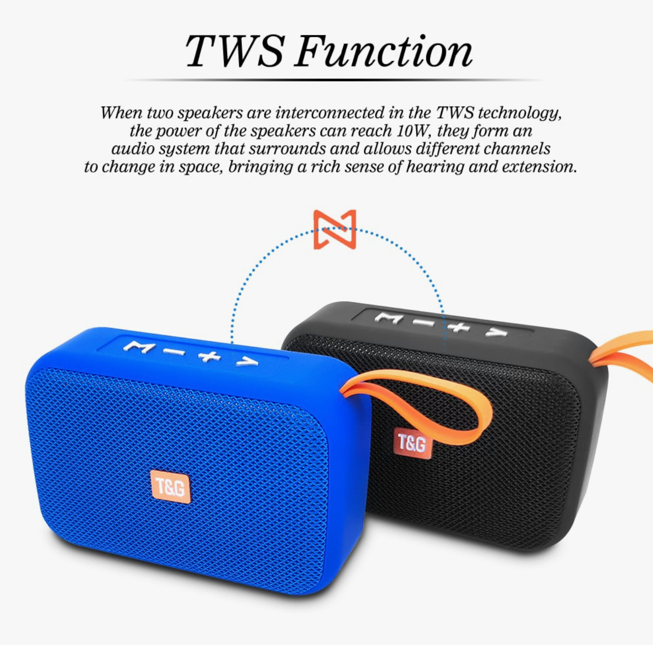 Enceinte Bluetooth TG506 étanche avec basses profondes et batterie rechargeable intégrée