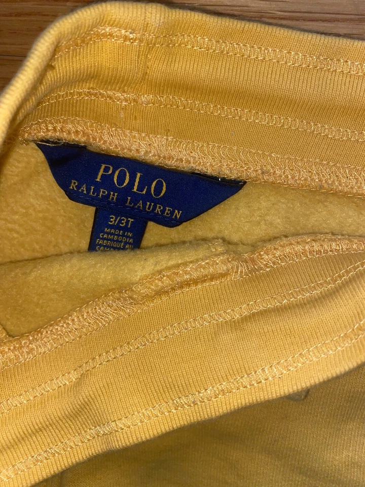 Ralph Lauren Polo Kids 1967 Athl Dept Yellow Side Stripe Shorts Size 3T - Image 3 of 3