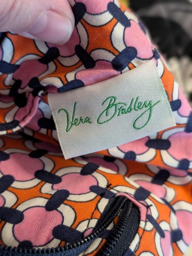 Vera Bradley Bag Loves Me Pink Navy Side by Side Tote Shoulder Travel Shopping - Picture 10 of 11