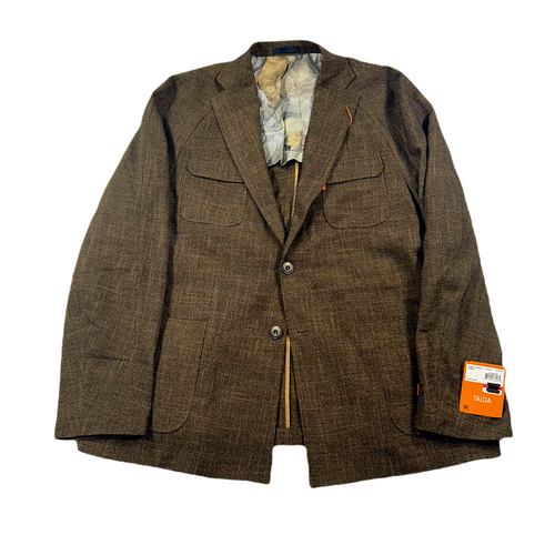 Tallia Slim-Fit Raglan Sport Coat Mens 44R 44 Gold Brown Black $295
