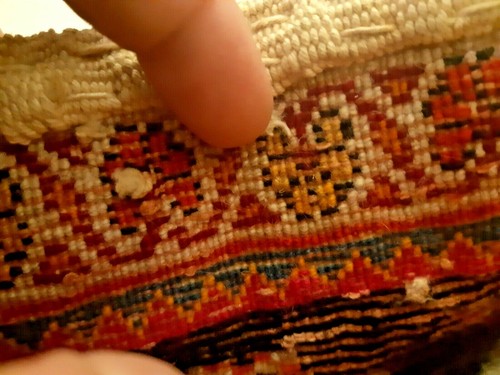 Antica borsa persiana fatta a mano in lana per tappeti - Foto 10 di 11