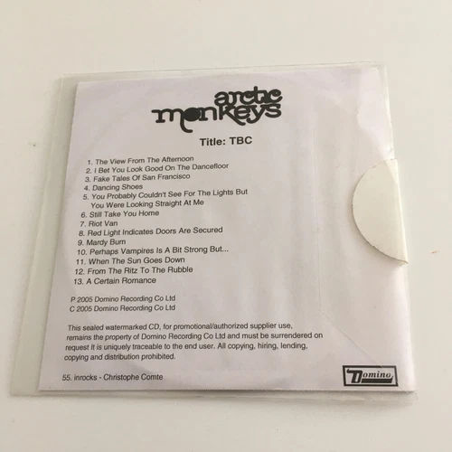 ARCTIC MONKEYS -  Whatever People Say I Am, That's What I'm Not - RARE  PROMO CD