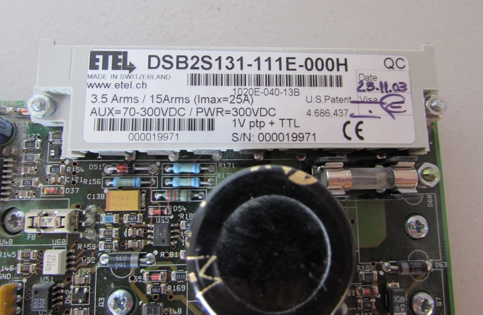 ETEL Digital Servo Amplifier DSB2S131-111E-000H Speed/Torque Loop Switzerland - Image 3 of 4