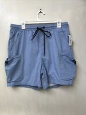 Pacsun Mens Cargo Swim Trunks Solid Light Blue Mesh Lined Size L NWT
