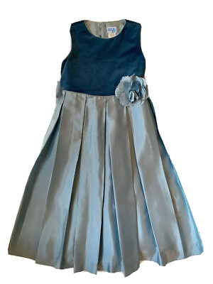 Luli & Me Girls Blue Velvet/Satin Formal Portrait Dress Sz 6X $142 Neiman  Marcus | eBay