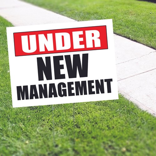 Under New Management Yard Sign With Stake Outdoor Business Lawn Coroplast Sign - 第 1/1 張圖片