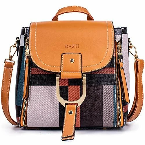 DASTI Checkered Anti Theft Purse Small Mini Backpack Convertible