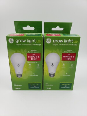 GE Grow Light 9W LED Advanced Red Light Spectrum for Flowers & Fruits X2*