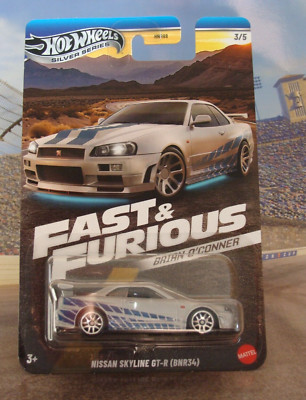 Hot Wheels Nissan Skyline GT-R (BNR34) Fast & Furious Silver Series ovp/neu 1:64
