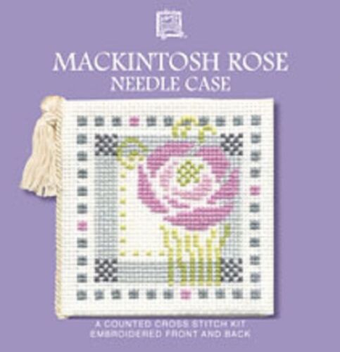 Textile Heritage Needle Case Counted Cross Stitch Kit - Mackintosh Rose - Picture 1 of 1