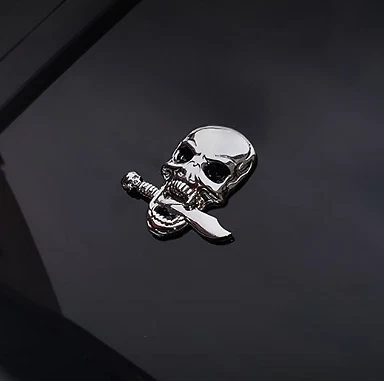 3D Skull Car Emblem 2-Pack Big Black Metal Skull Skeleton Emblems – Evil Bone Car Badge Decals Or Stickers Skull Motorcycle Decals - Foto 12